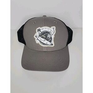 Ron Jon Surf Shop Mesh Hat, Gray/Black, Skeleton Surfer, Adjustable